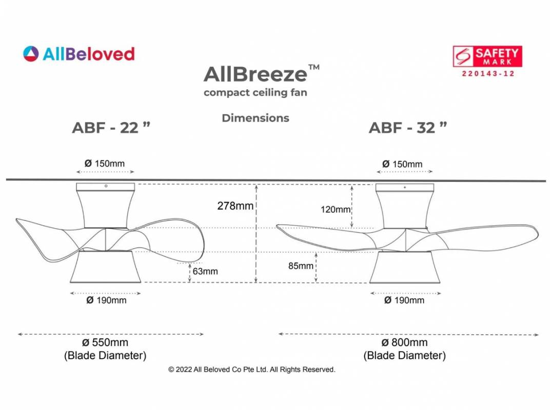 AllBreeze™ Compact Ceiling Fan